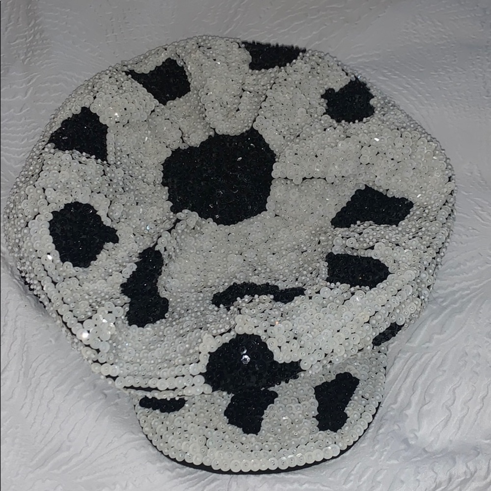 Newsboy/Beret Cow Patterned Sequined Hat 🎩
